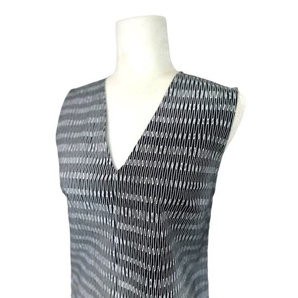 Kate Spade Saturday Dress Womens Small S Black White Print V Neck Shift Stretch - Picture 2 of 9